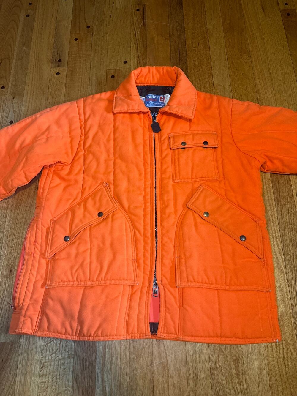 Vintage SafTbak Hunting Jacket Mens XL Blaze Orange USA Game Pocket